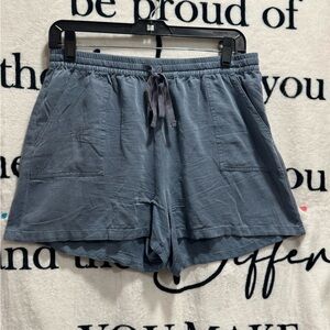 For The Republic Blue Linen Shorts Size M